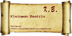 Kleinman Beatrix névjegykártya