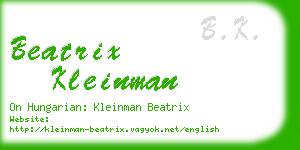 beatrix kleinman business card